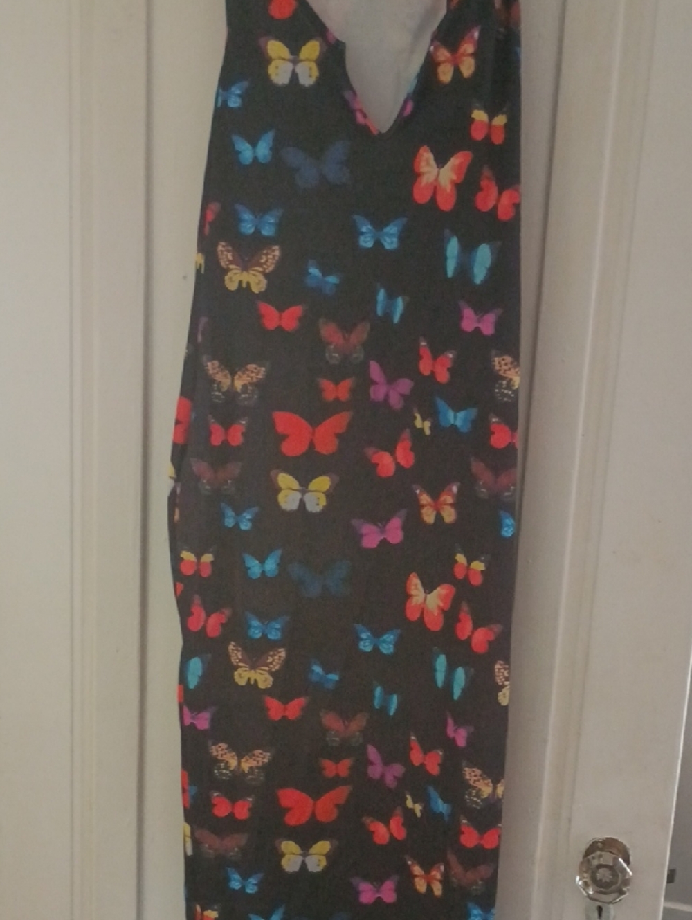 Black Butterfly Print Maxi Skirt - Vibrant Multicolor